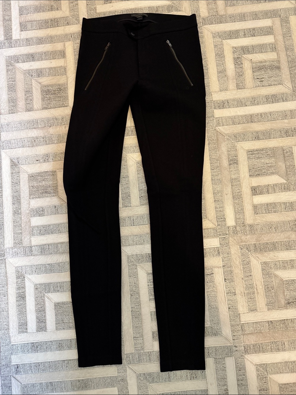 J. Crew Women's Black Skinny Zip-Pocket Pants